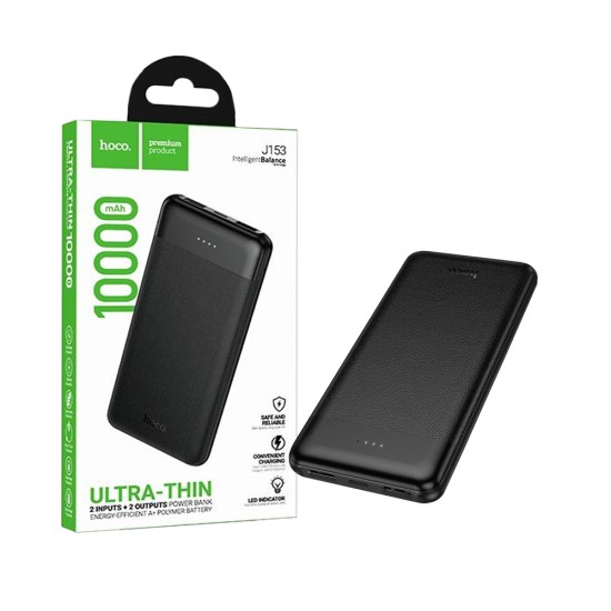 Power Bank Hoco J153 Stability com 2 Puertos Outputs USB 10000mAh Preto